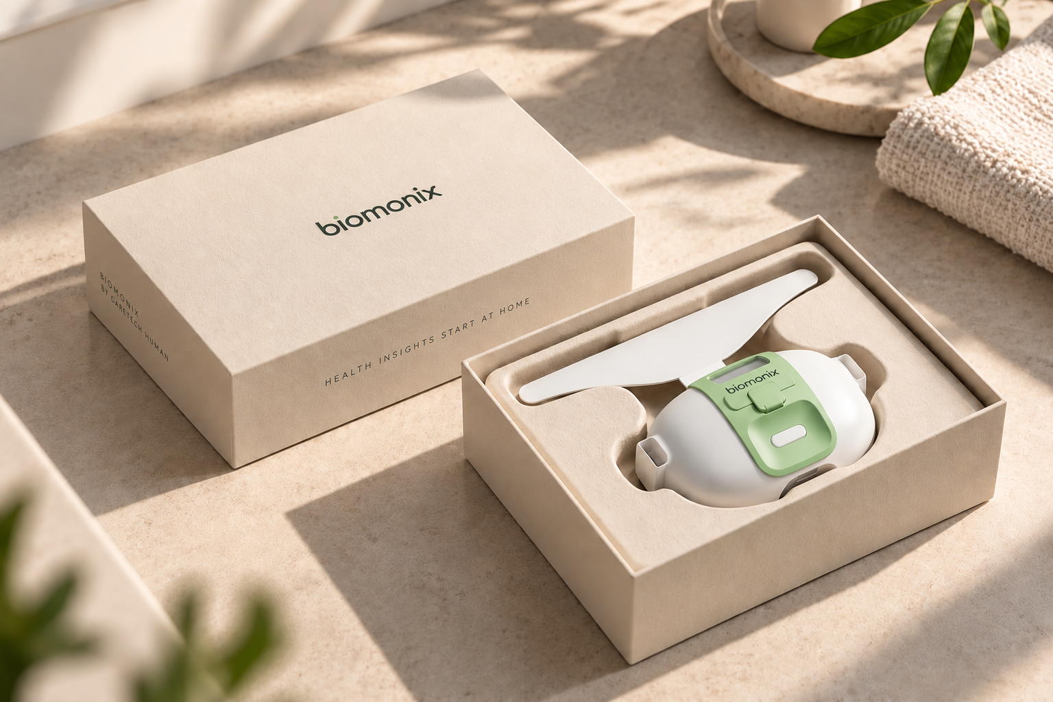 Biomonix sensing device in its packaging